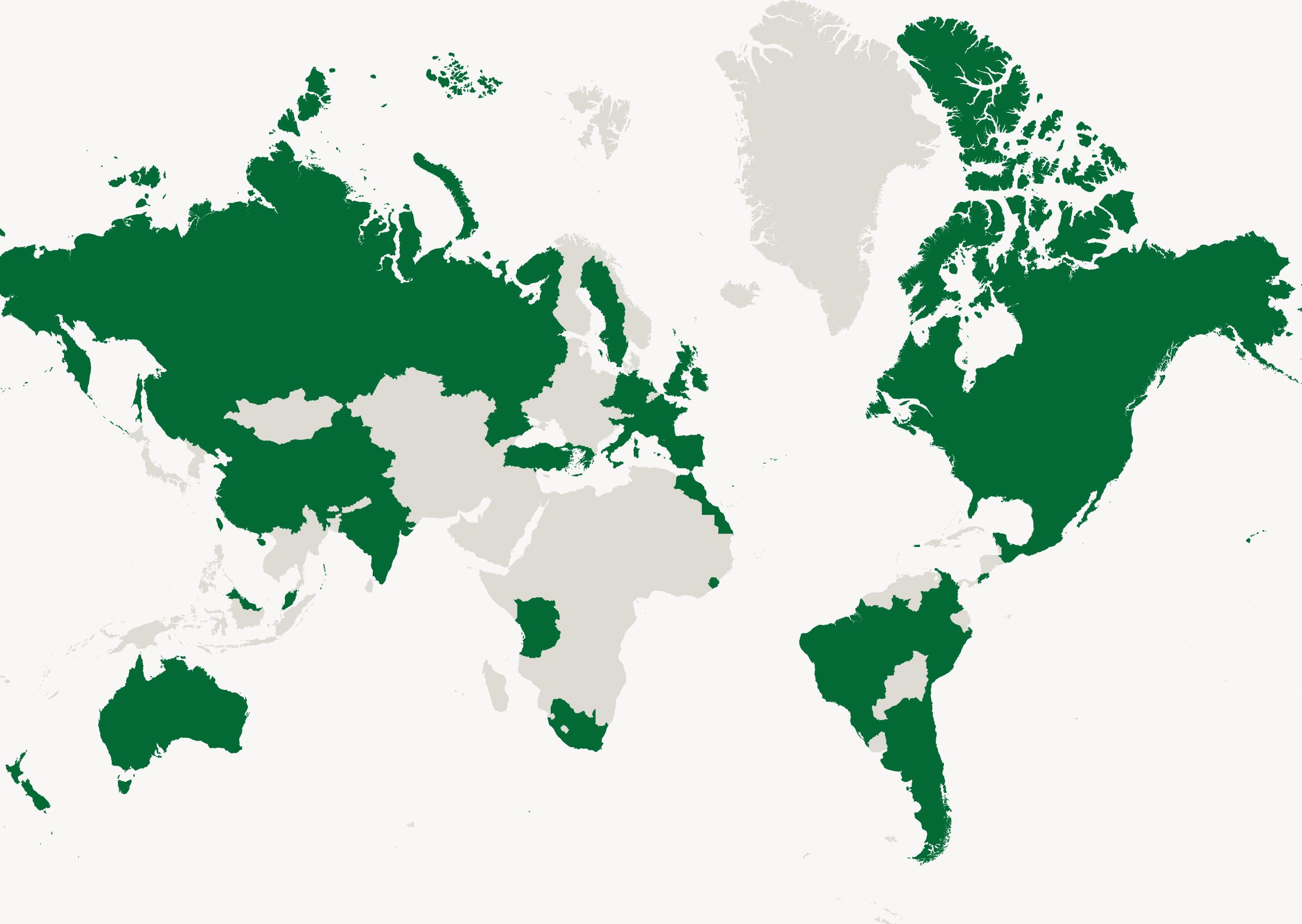 map view of 植澳门威尼斯人游戏节基金会's international community planting partners